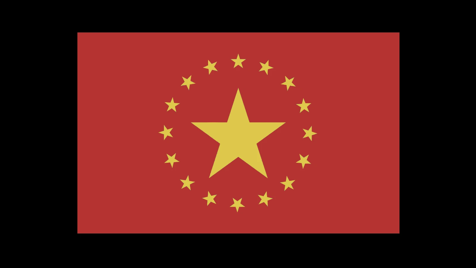 Flag of the Union of Progressive Peoples, a large gold star inside a ring of smaller gold stars on a red field