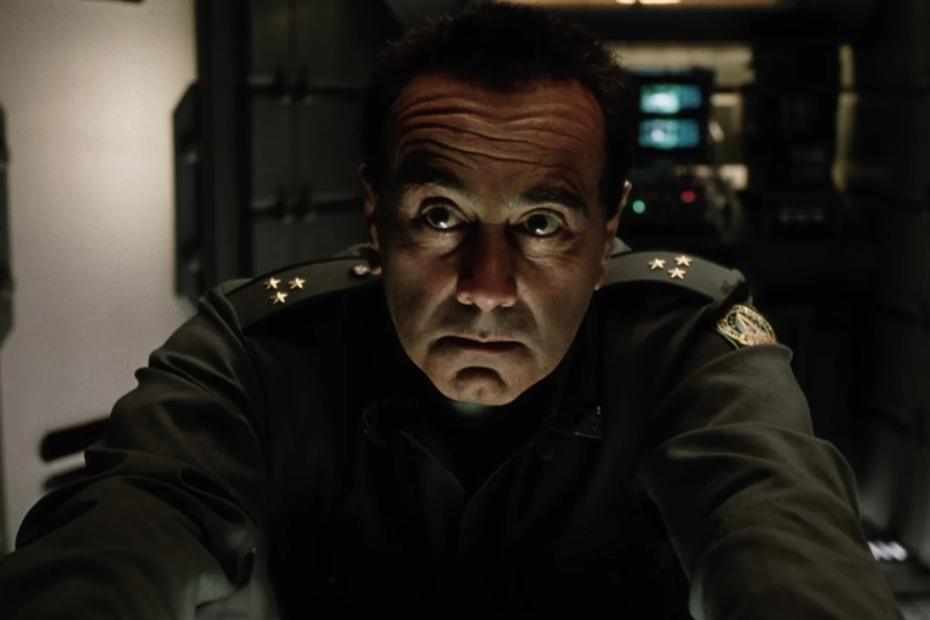 General Martin Perez in a United Systems Military uniform aboard the USM Auriga in Alien: Resurrection