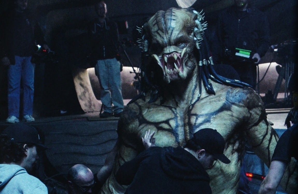 A behind the scenes shot of the statue of the Upgrade Predator