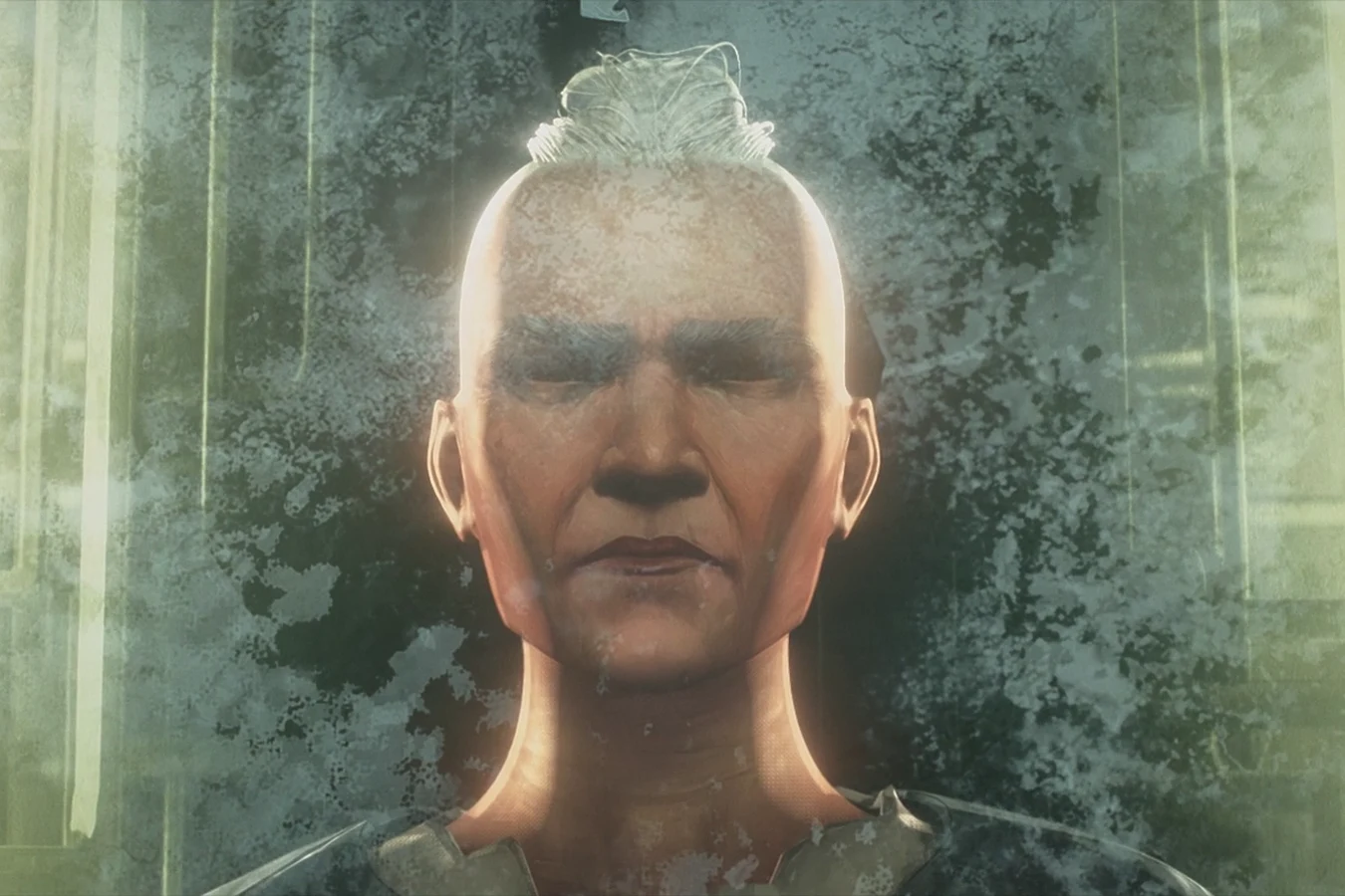 Ursa with her eyes closed inside a stasis pod