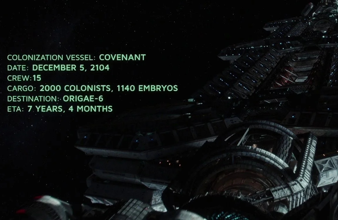 The title card of the USCSS Prometheus