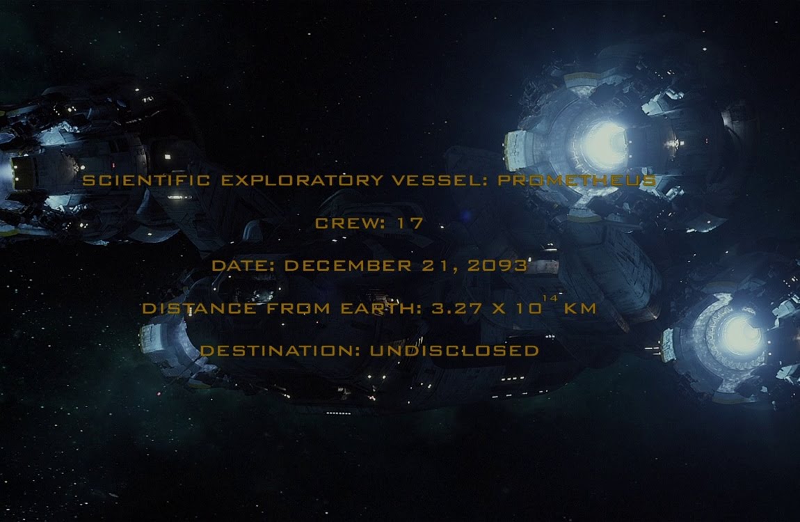 The title card of the USCSS Prometheus