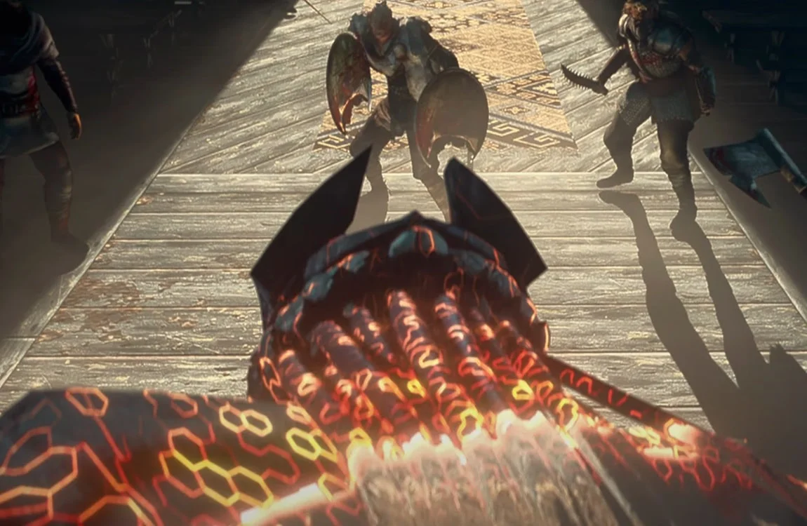 The Viking Killer Predator uncloaks and fights Vikings