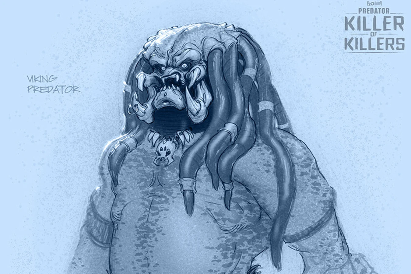 Early Viking Predator concept art for Predator: Killer of Killers