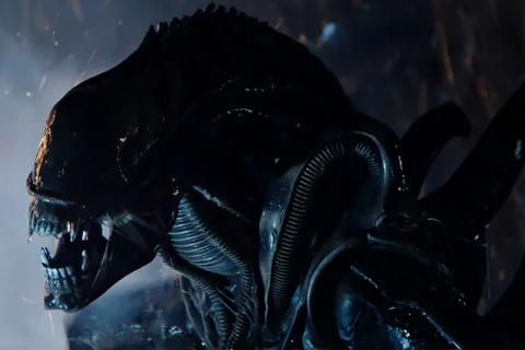 A Xenomorph Warrior about to attack in Aliens