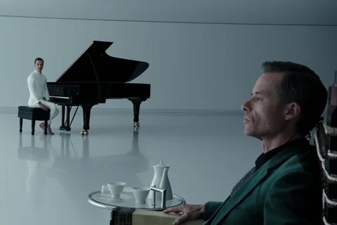 Peter Weyland and David from Alien: Covenant