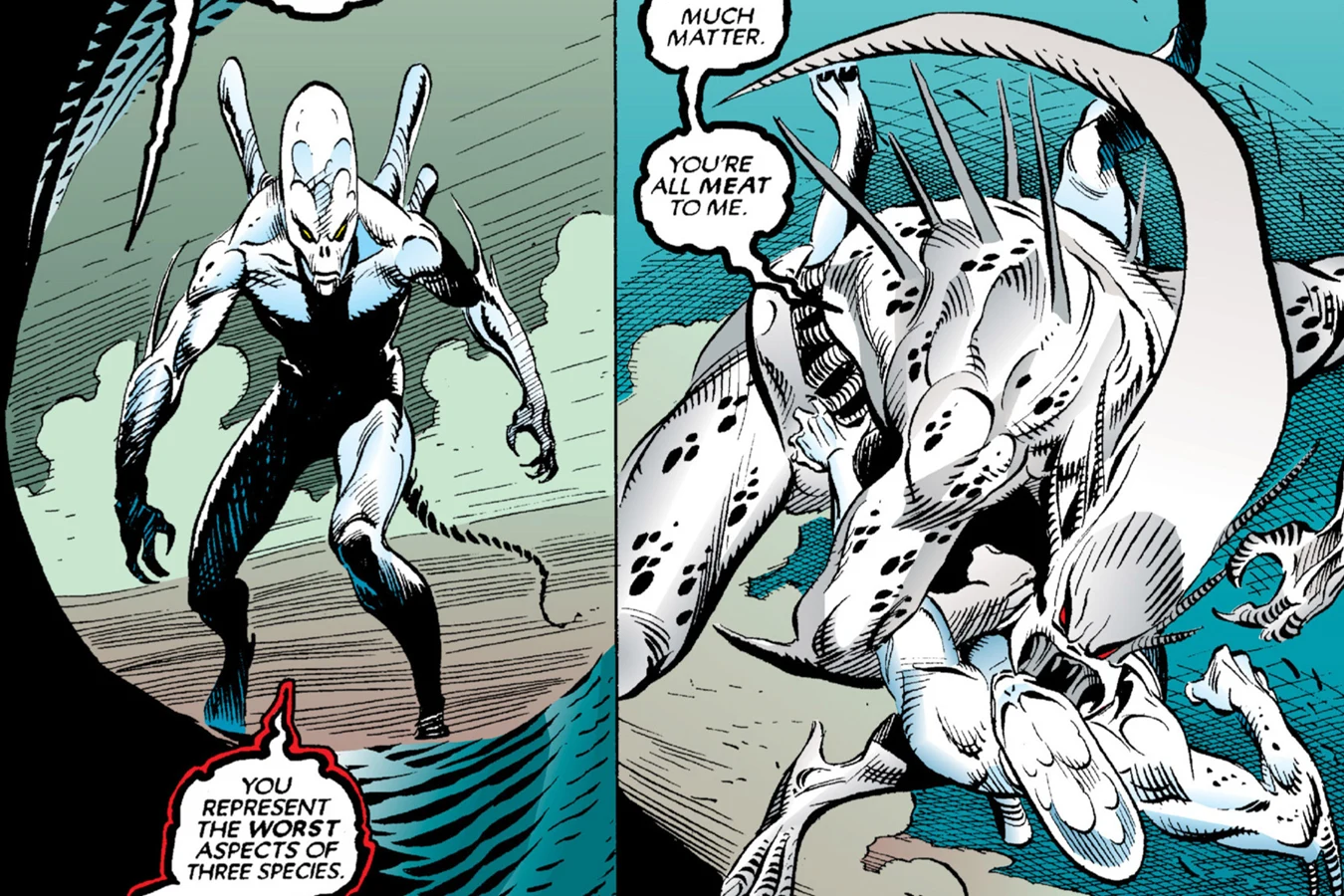 The White Hybrid King fighting the Trophy Hatchling