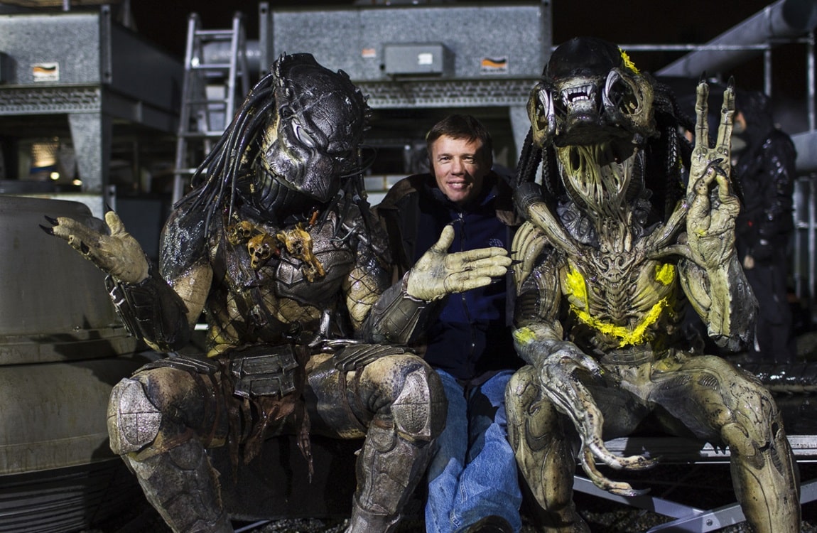 Behind the scenes photo of Wolf and the Predalien