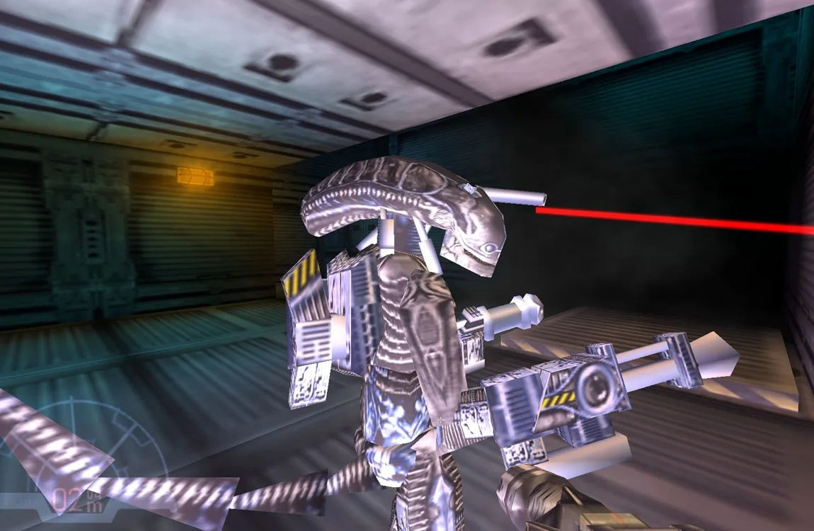 The Xenoborg with cybernetic armor and weapons
