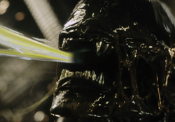 The Cloned Xenomorph from Alien: Resurrection spits acid