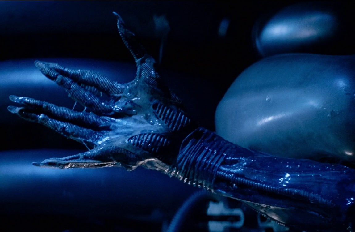 The clawed arm of the first Xenomorph from Alien