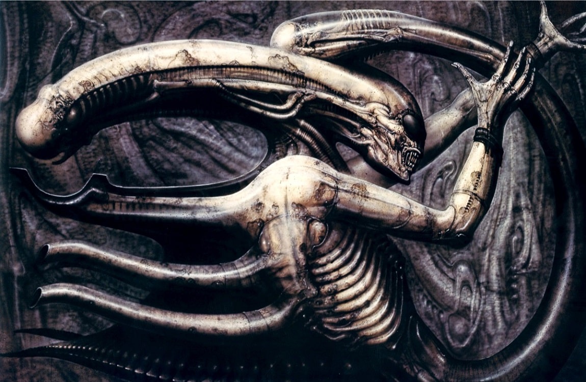 The Dorsal tubes on an Alien from Gigers painting