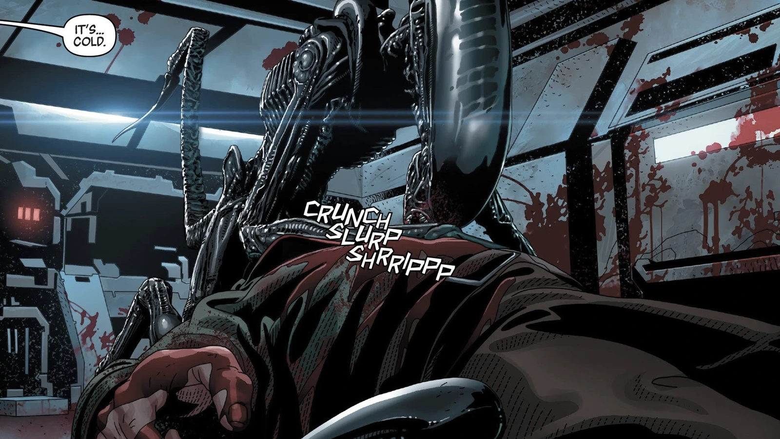 Xenomorph feasting on a prisoner from Alien 3