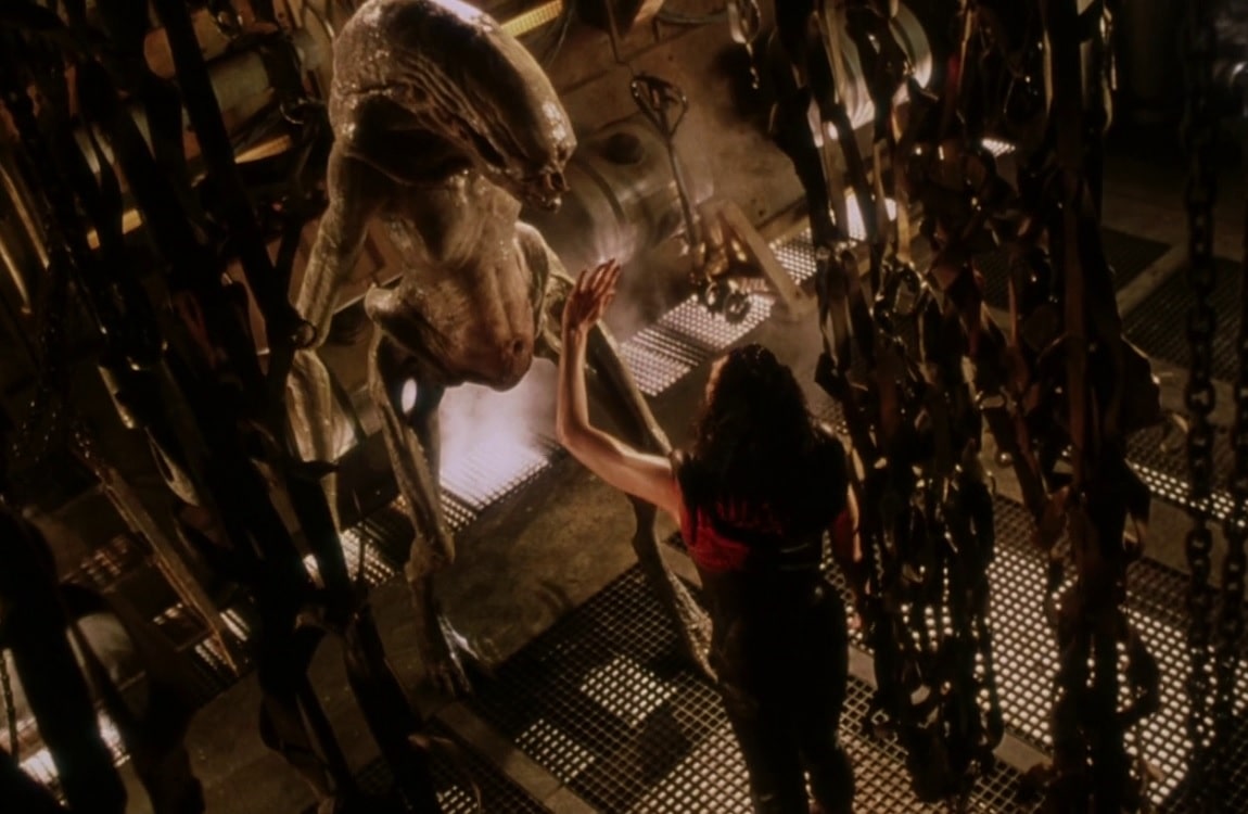 The Newborn with Ripley 8 in Alien: Resurrection