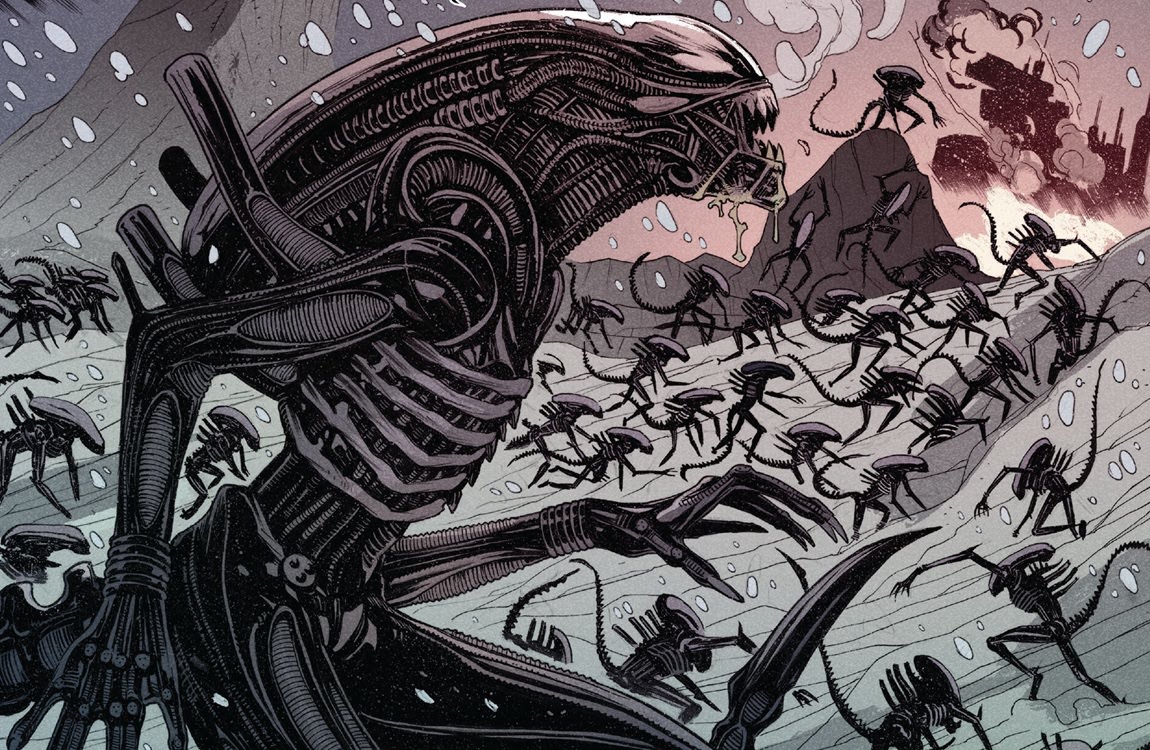 A big Xenomorph swarm from Alien: Thaw