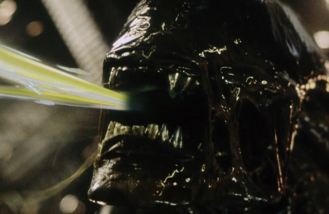 The Alien: Resurrection Xenomorph Warrior spits acid