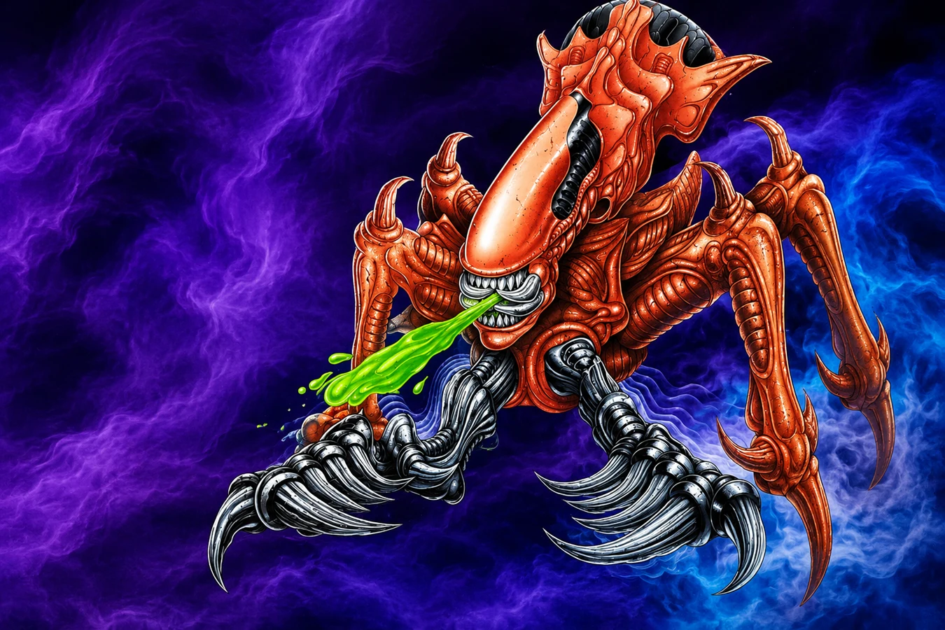 Kenner Aliens Arachnid Alien packaging art