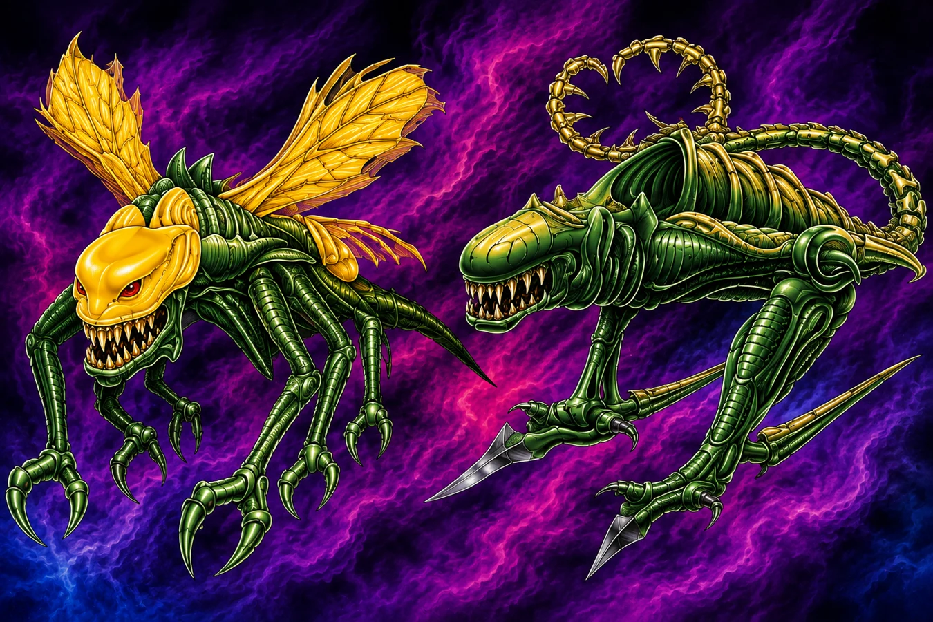 Kenner Aliens Swarm Alien packaging art