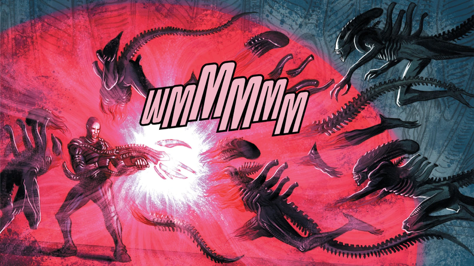 An Engineer fights Xenomorphs with an energy weapon on LV-223