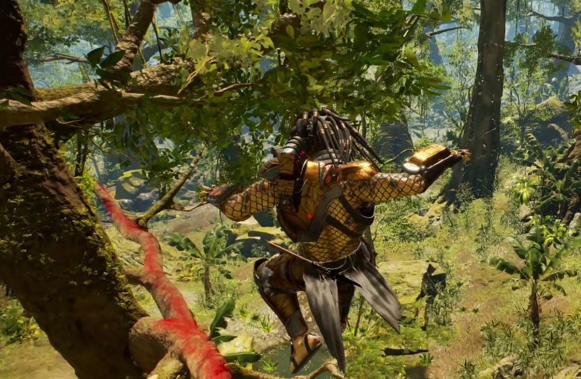 A Predator performing Predkour in Predator: Hunting Grounds