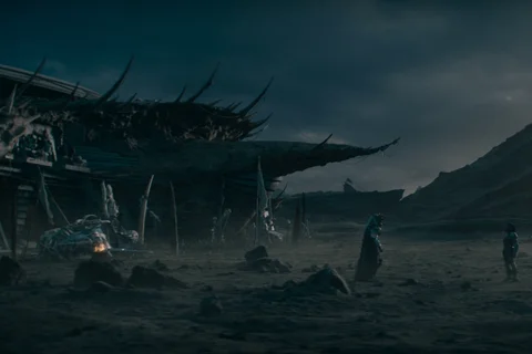 Njohrr's homestead on Yautja Prime from Predator: Badlands