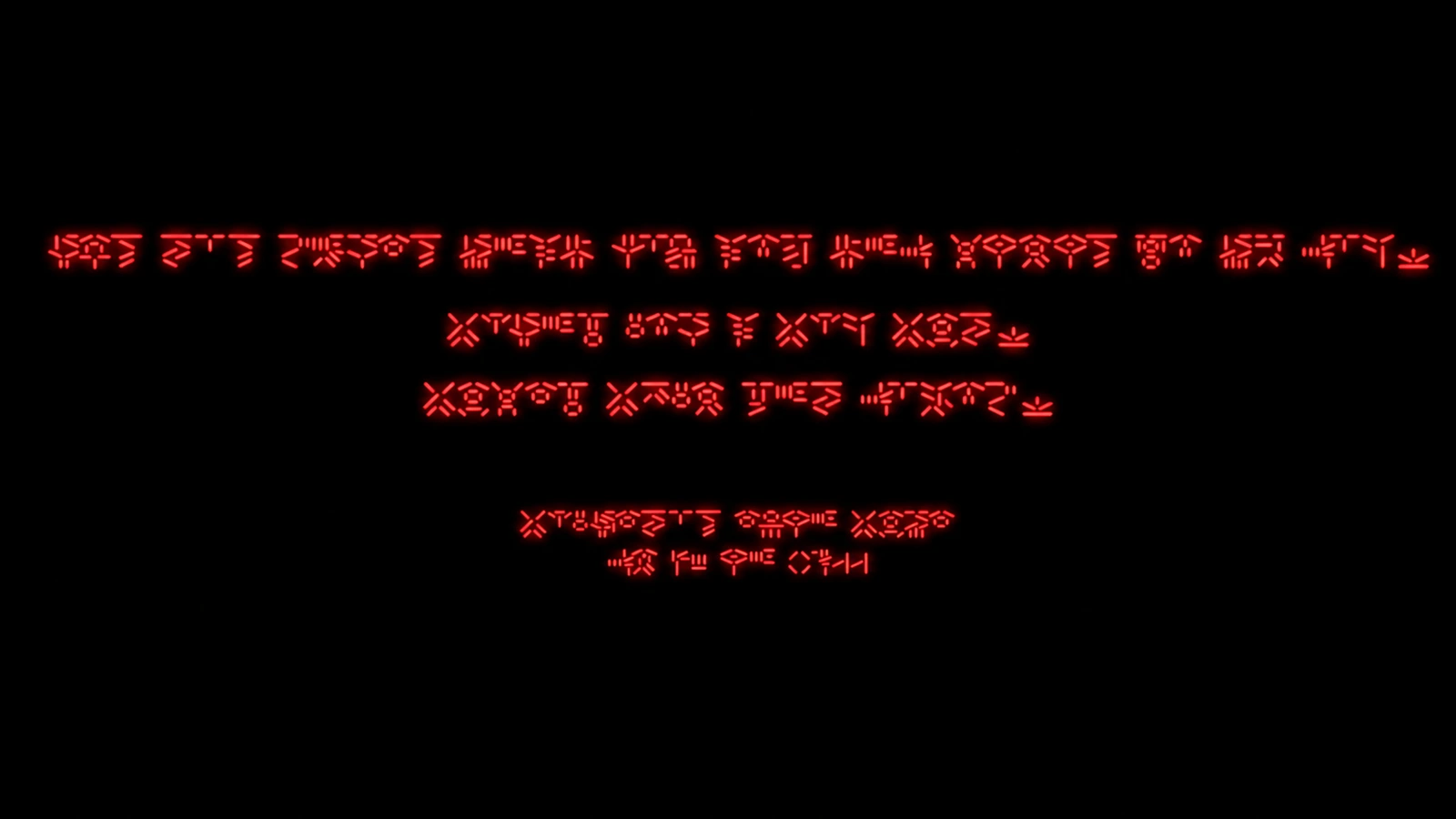 Yautja Codex 0522/74 in Yautja script from Predator: Killer of Killers