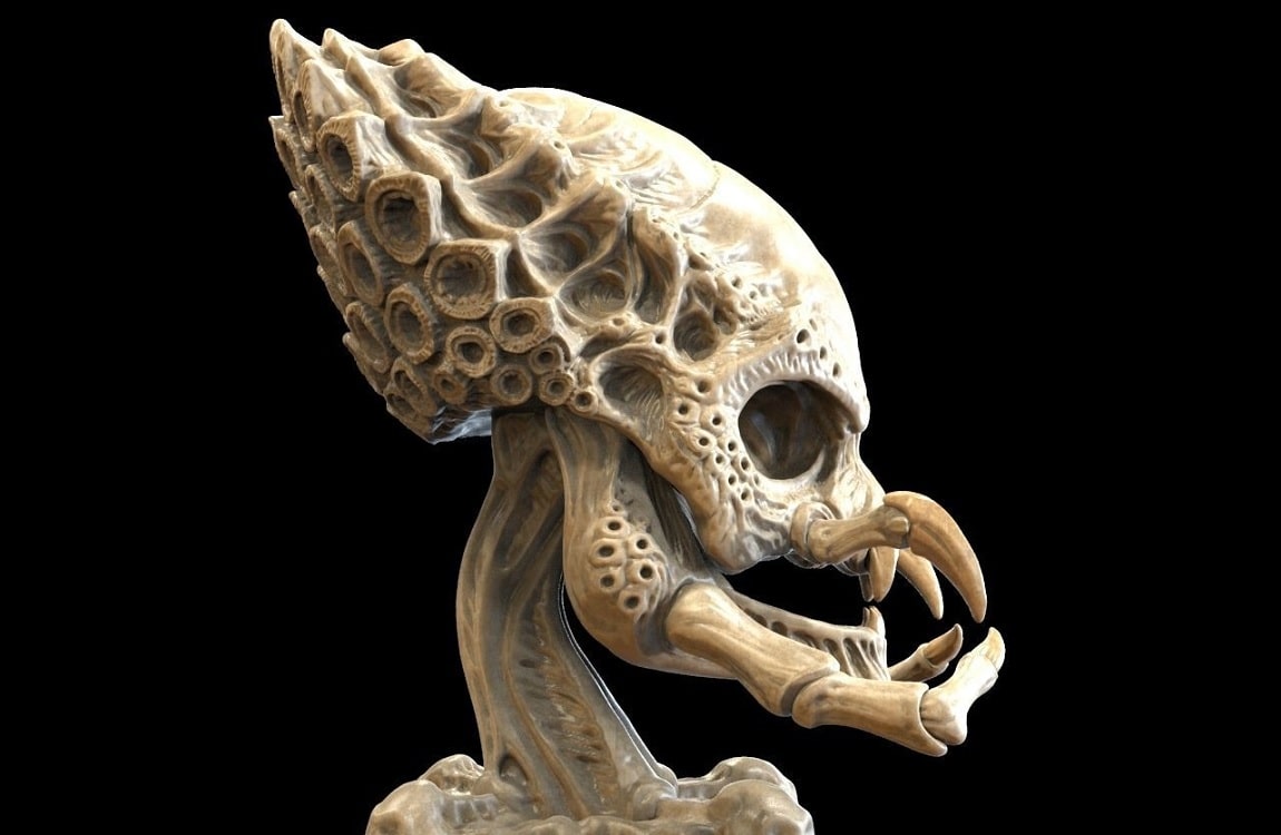 A Predator Skull with Dreadlock holes