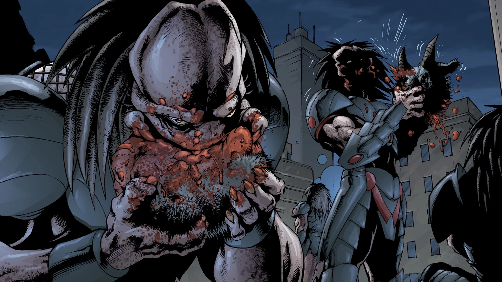 Predators enjoying eating raw meat