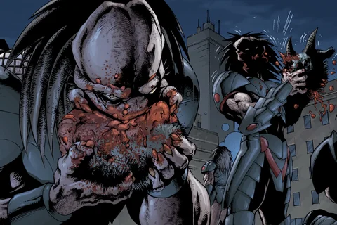 Predators enjoying eating raw meat