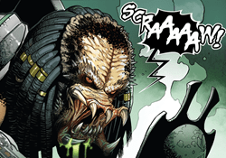 A Wounded Predator in pain from Marvel's Predator series