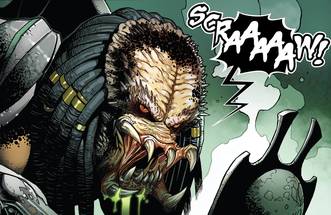 A wounded Predator in pain in Marvel's Predator series