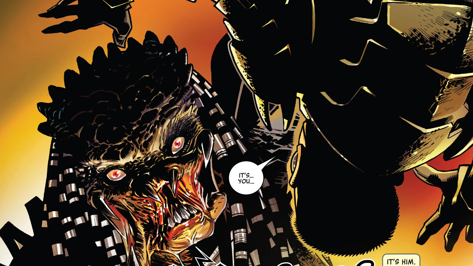 Theta in fear in the first Predator series by Marvel