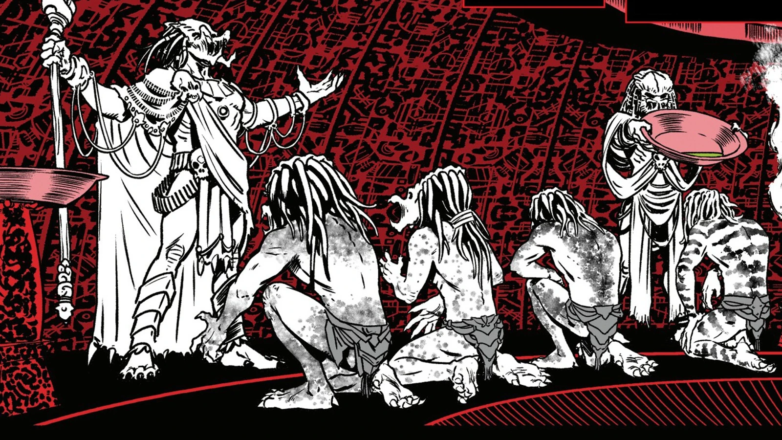 Yautja worshippers in Predator: Black, White & Blood