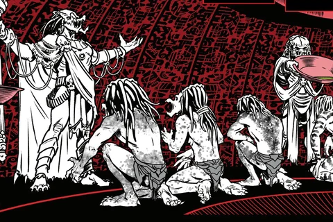 Yautja worshippers in Predator: Black, White & Blood