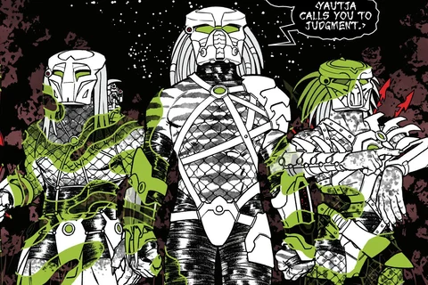 A Yautja greeting from Predator: Black, White & Blood, story Bloodwood