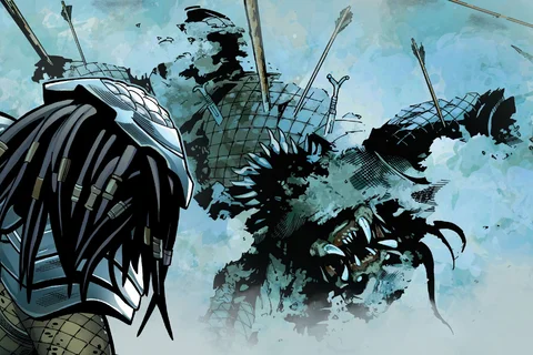 A Predator frozen in ice in Alaska from Predator vs. Wolverine