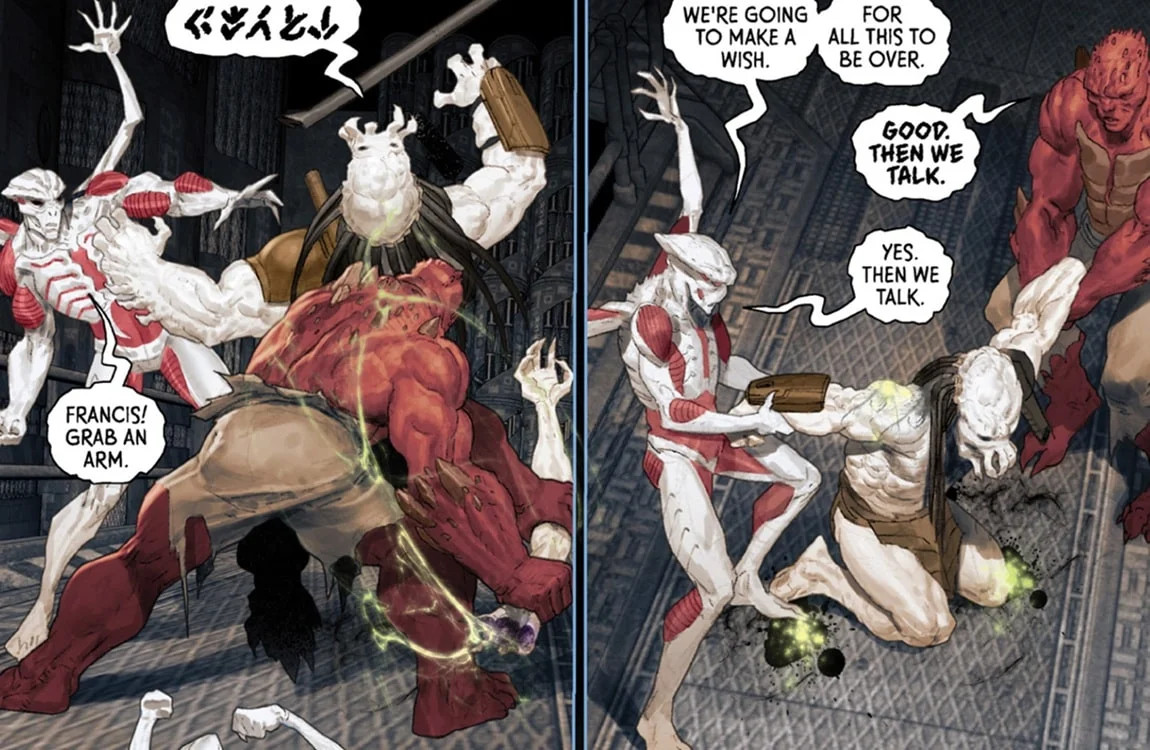 The Black Goo infected Predator about to be killed