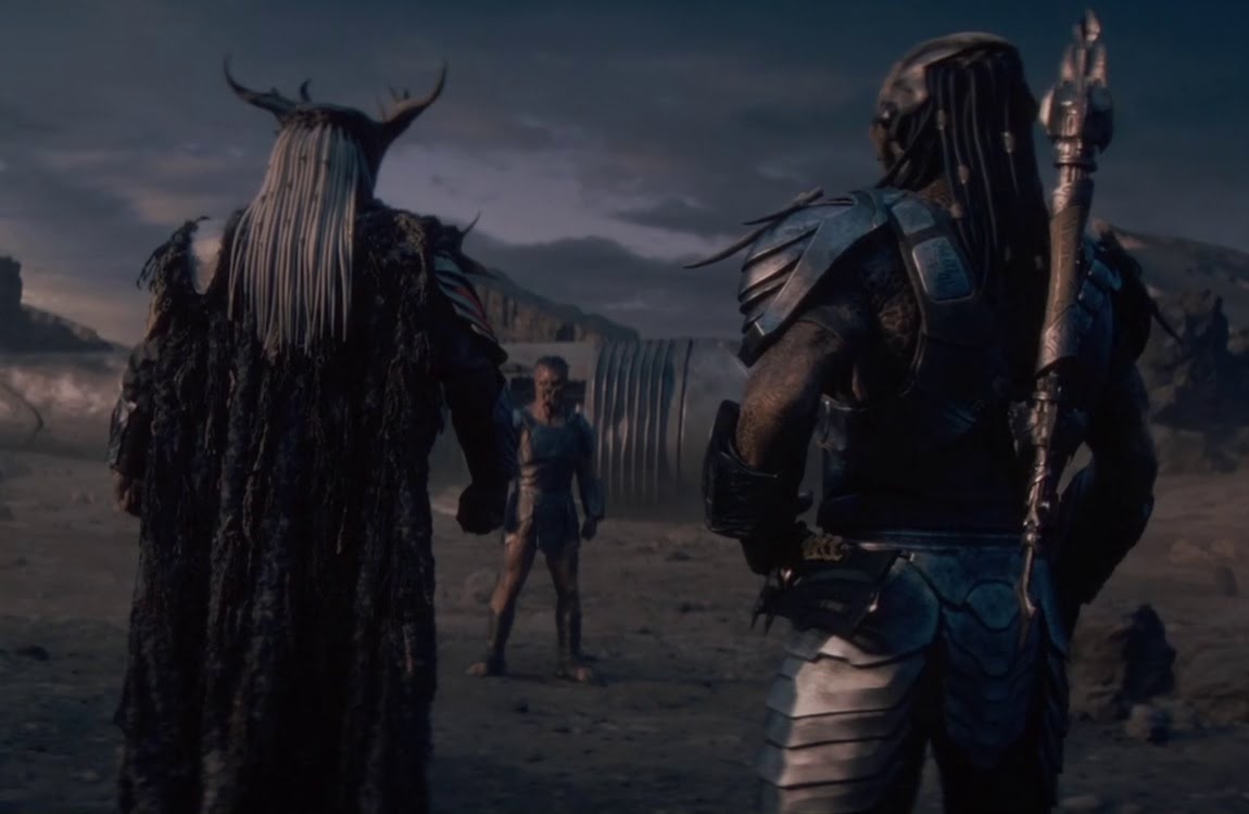 Dek, Njohrr, and his bodyguard from Predator: Badlands