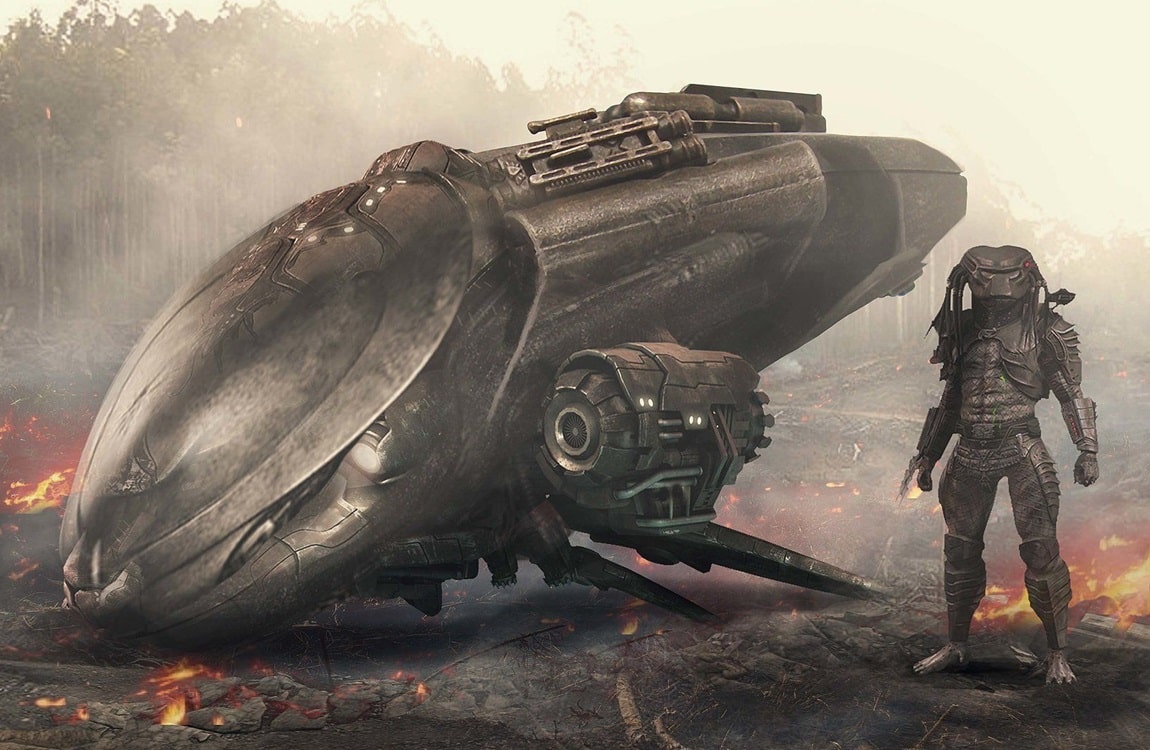 Concept art for the Predator Escape Pod from The Predator