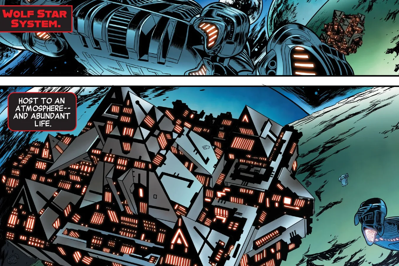 The Wolf Star System and Predator King's orbital temple from Predator vs. Black Panther