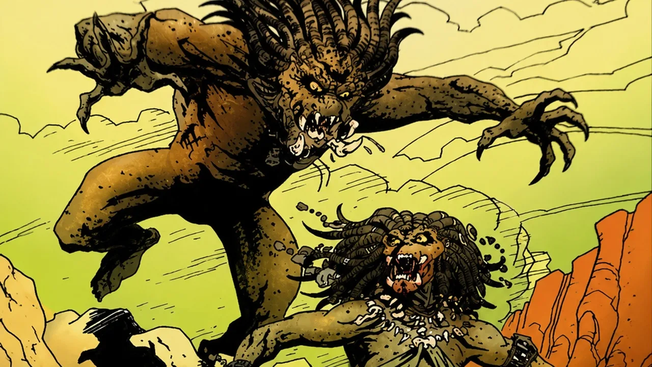 A Yautja mating ritual from the Alien vs. Predator Topps Trading cards