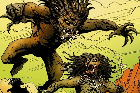 A Yautja mating ritual from the Alien vs. Predator Topps Trading cards