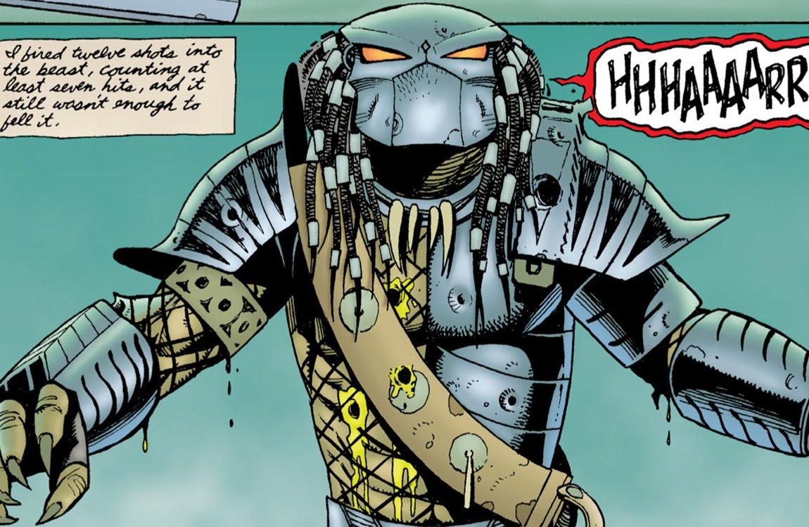 A Yautja with bullet holes in Predator: Nemesis