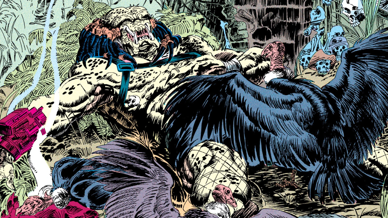 Predator sleeping in a nest from Predator: Big Game