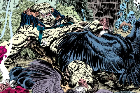 Predator sleeping in a nest from Predator: Big Game