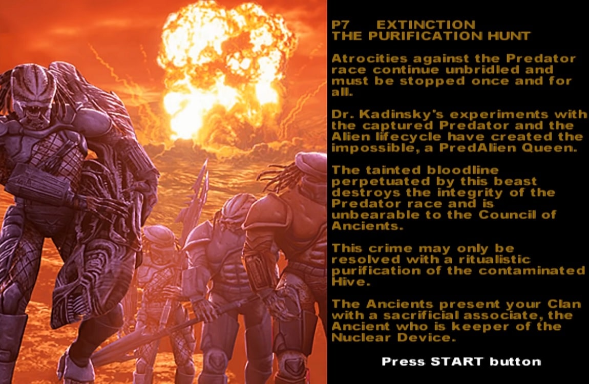 The Extinction War involving Predators from AvP: Extinction