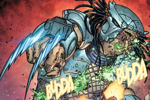 A Yautja being shot from Predator vs. Wolverine