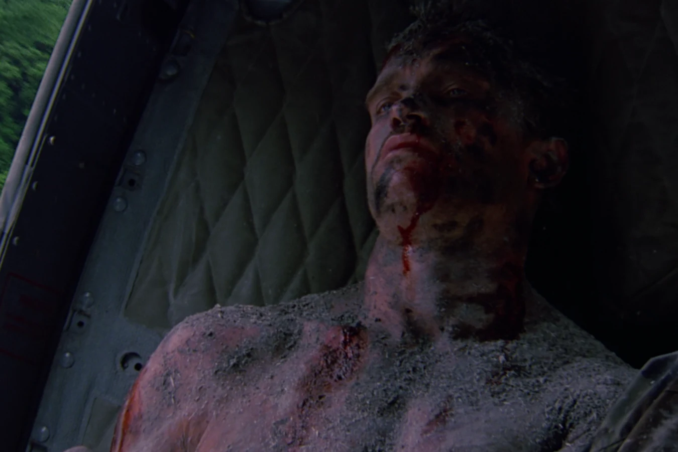 Dutch Schaefer in the chopper after the Jungle Hunter's self-destruct in Predator (1987)