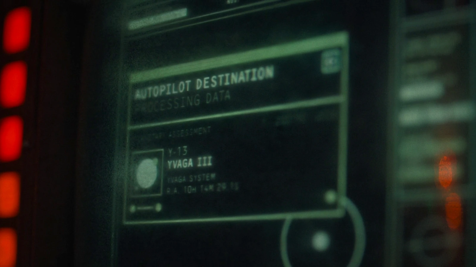 Corbelan IV autopilot screen set to Y-13, Yvaga III, in the Yvaga System