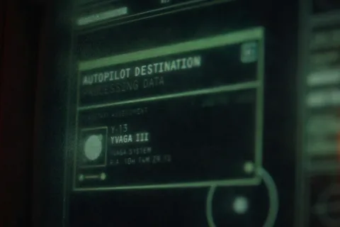 Corbelan IV autopilot screen set to Y-13, Yvaga III, in the Yvaga System